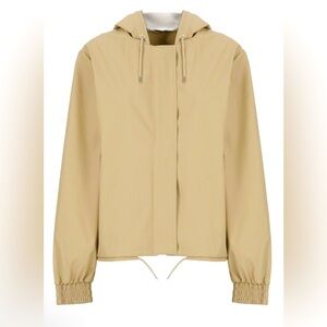 Rains cropped drawstring hooded rain jacket. Size M.